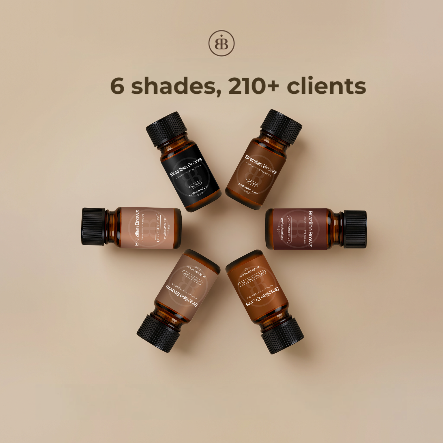 Henna Brow Kit - 6 Farben (±210 Behandlungen)