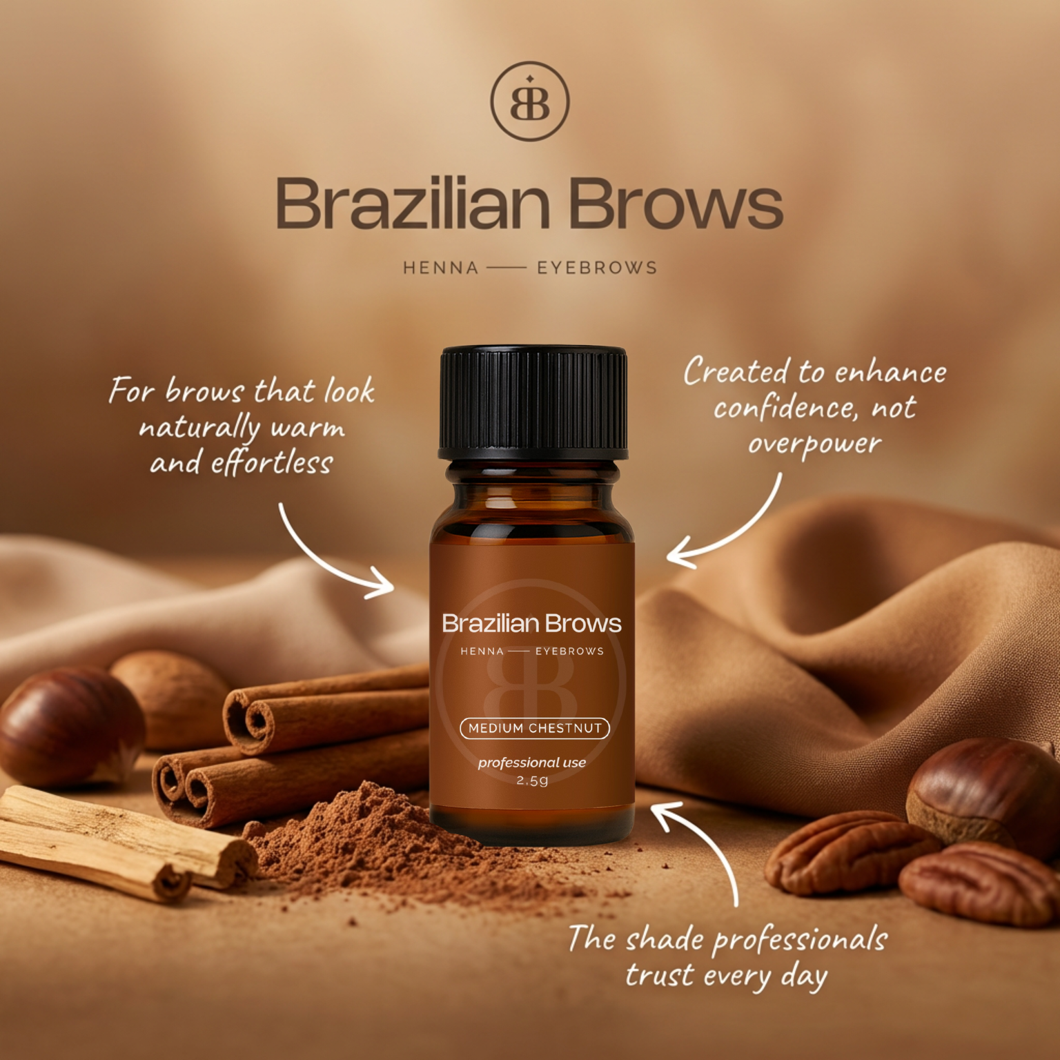 Brazilian Brows - Augenbrauen Henna - Medium Chestnut